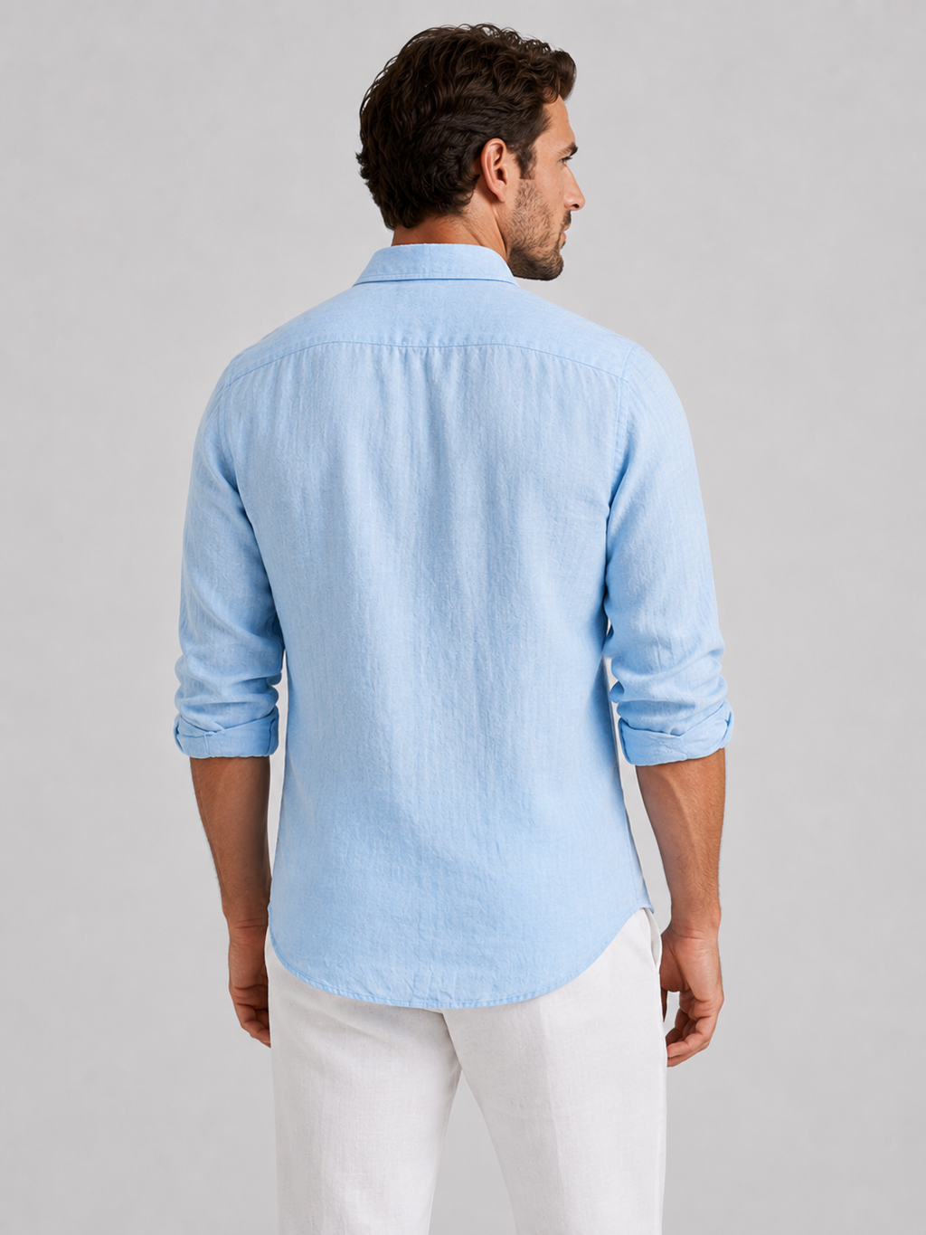 Men’s Linen Look Summer Shirt – Relaxed Fit Button-Up