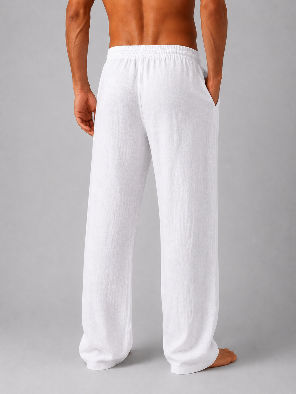 Men’s Linen Look Trousers – Relaxed Summer Fit