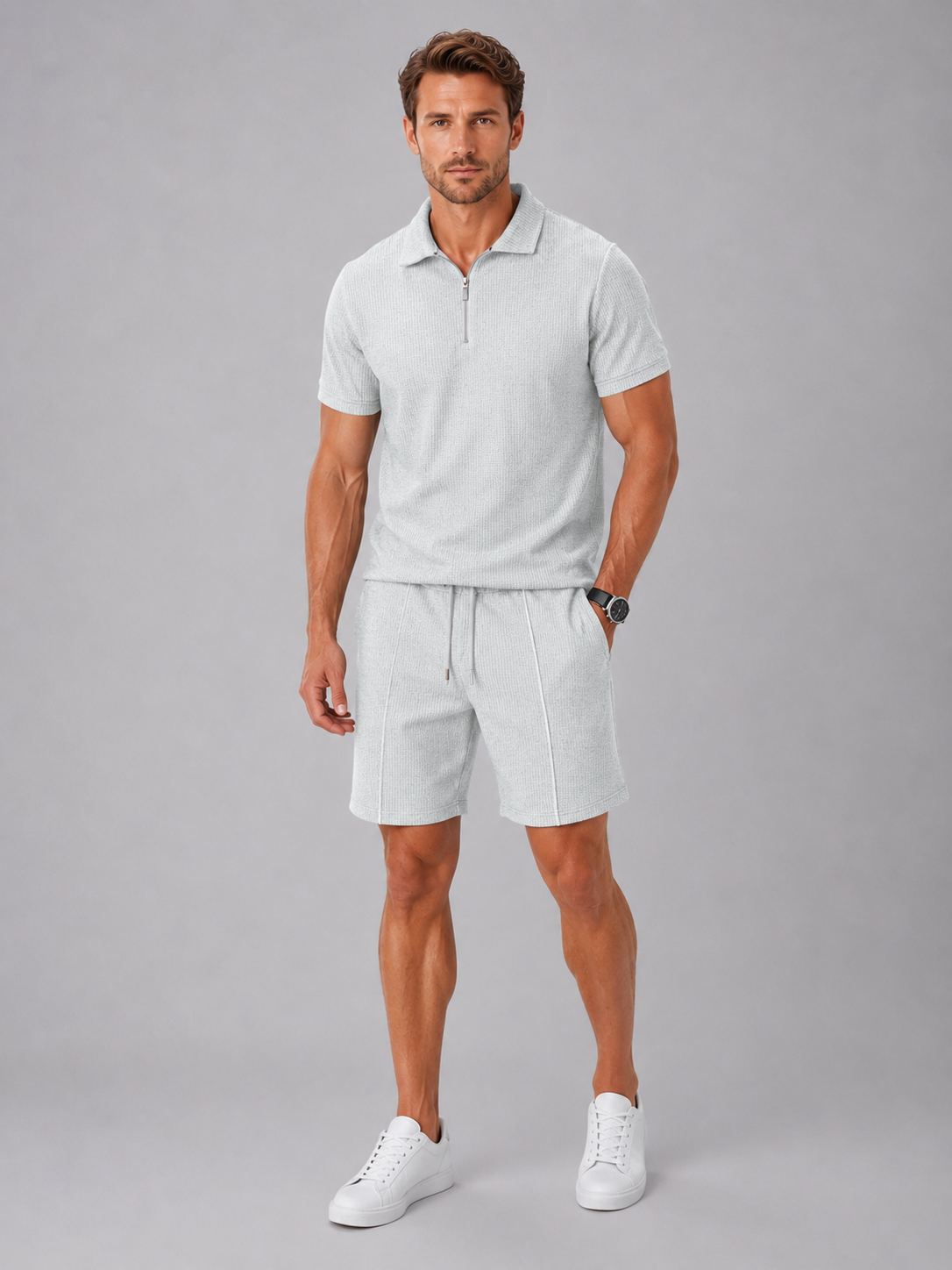 Men’s Summer Co-Ord Set – Polo & Shorts Set