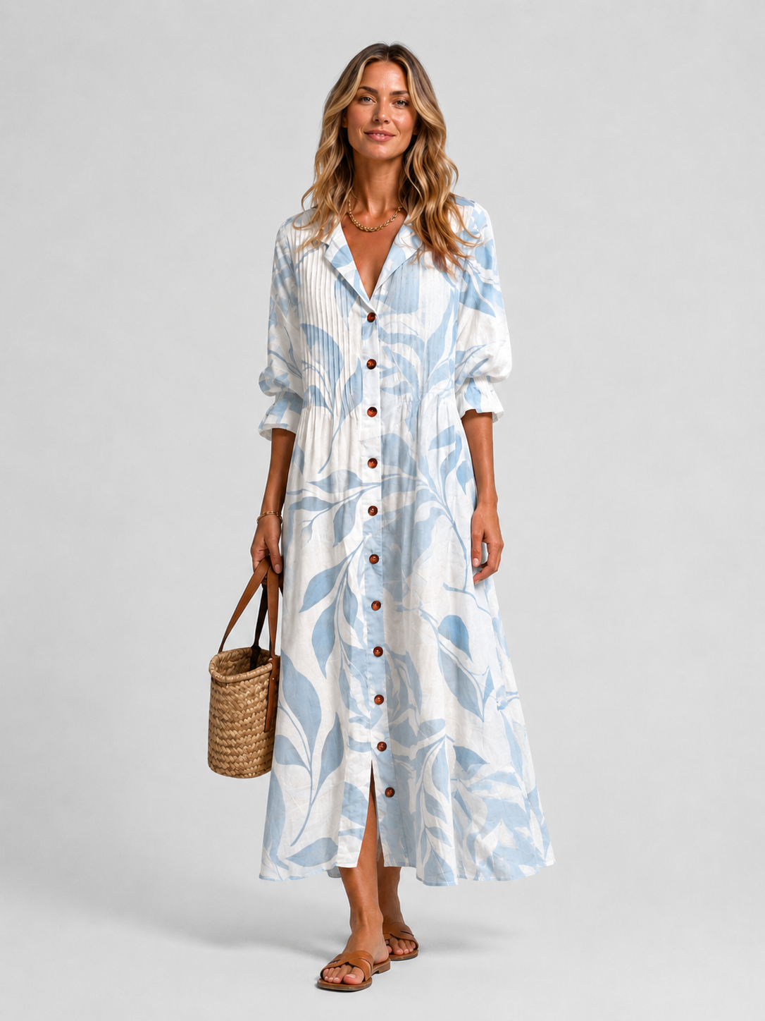 Women’s Printed Shirt Dress – Relaxed Flattering Fit