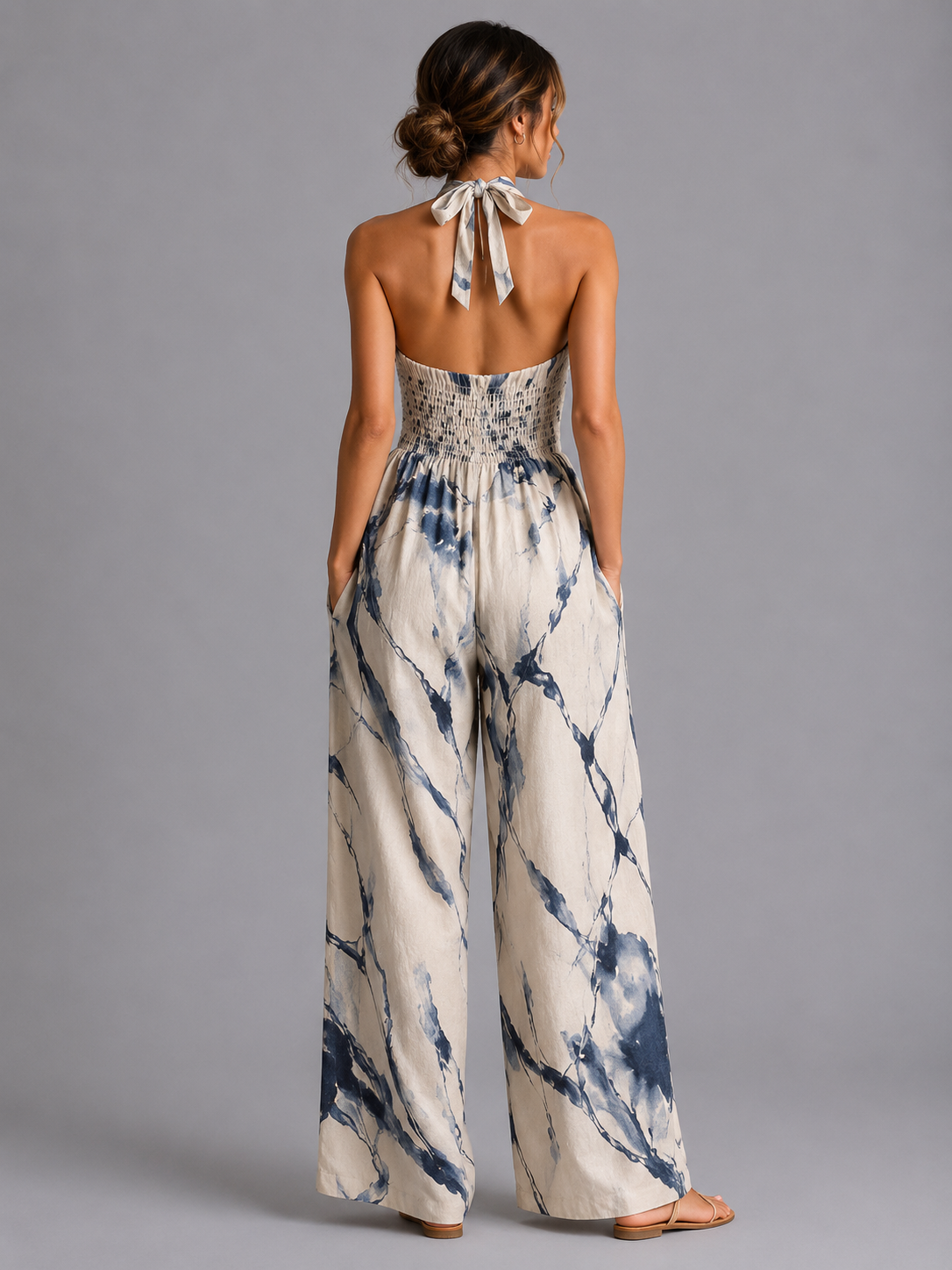 Women’s Printed Wide-Leg Jumpsuit – Relaxed Summer Fit