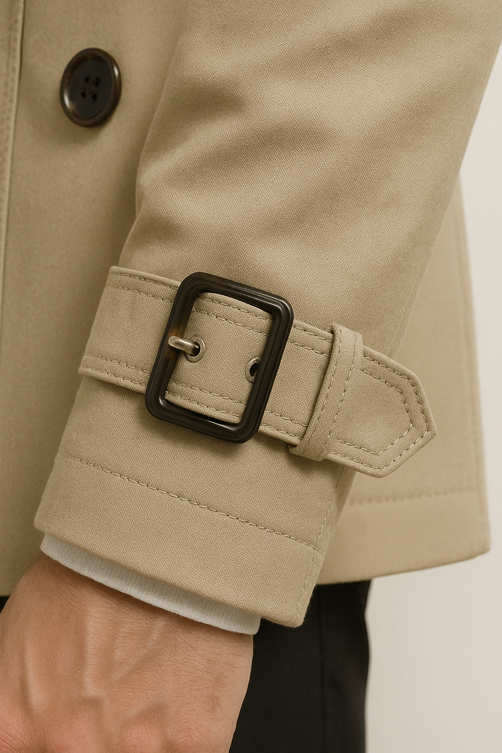 Men’s Belted Trench Coat – Classic Tailored Style